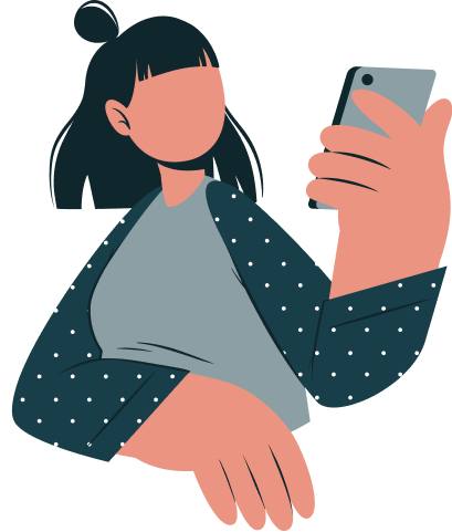 Holding phone illustration